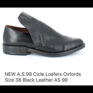 A.S.98 Cicle Loafers size 7.5 Black